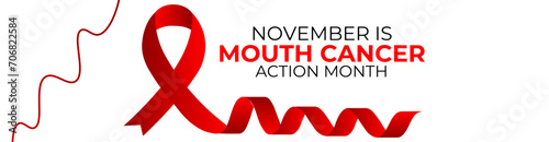 Vector illustration on the theme of Mouth Cancer action month observed each year during November. suit for banner, cover, brochure, flyer, greeting card, backdrop, website, poster with background.