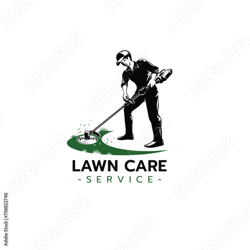 Lawn mower service logo icon isolated