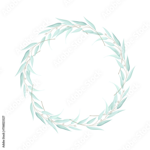  Vector floral frame wreath on white background