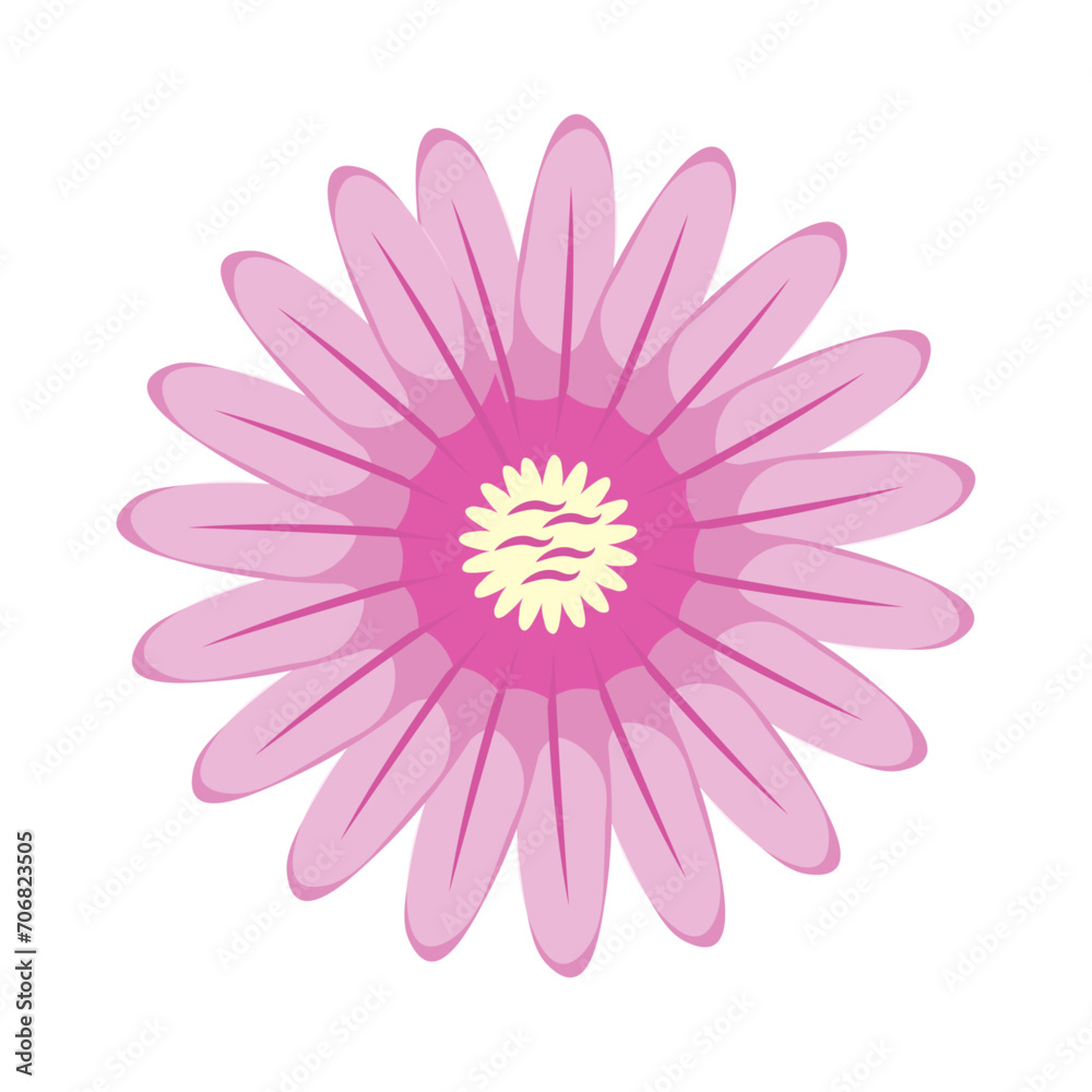 Fototapeta premium Vector hand drawn spring flower on white