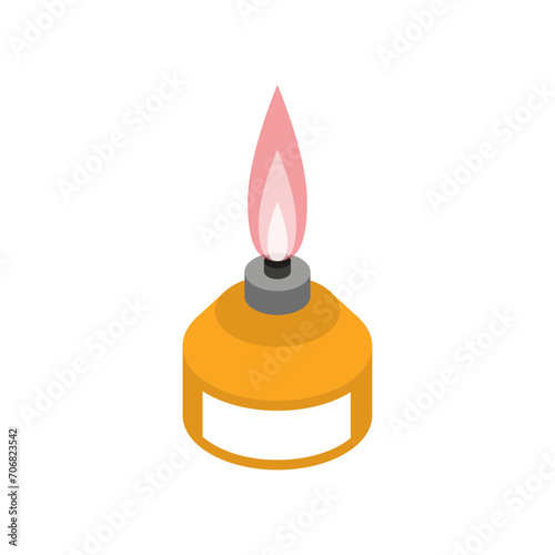 Vector isometric gas burner on white background