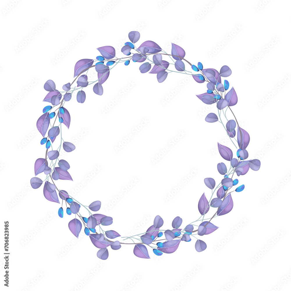 Vector round botanical frame isolated on a white background Vector round botanical frame isolated on a white background