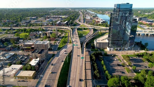 Downtown Grand Rapids is second largest metropolitan area in entire Michigan state. photo