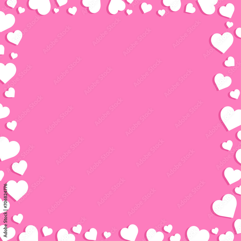 Vector cute heart frame vector, valentine day border design