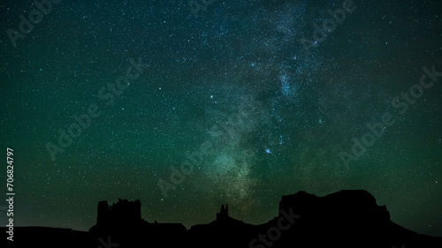 Monument Valley with the Milky Way Galaxy