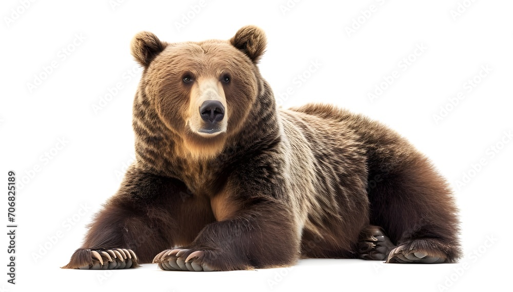 Fototapeta premium Sitting bear on a white background