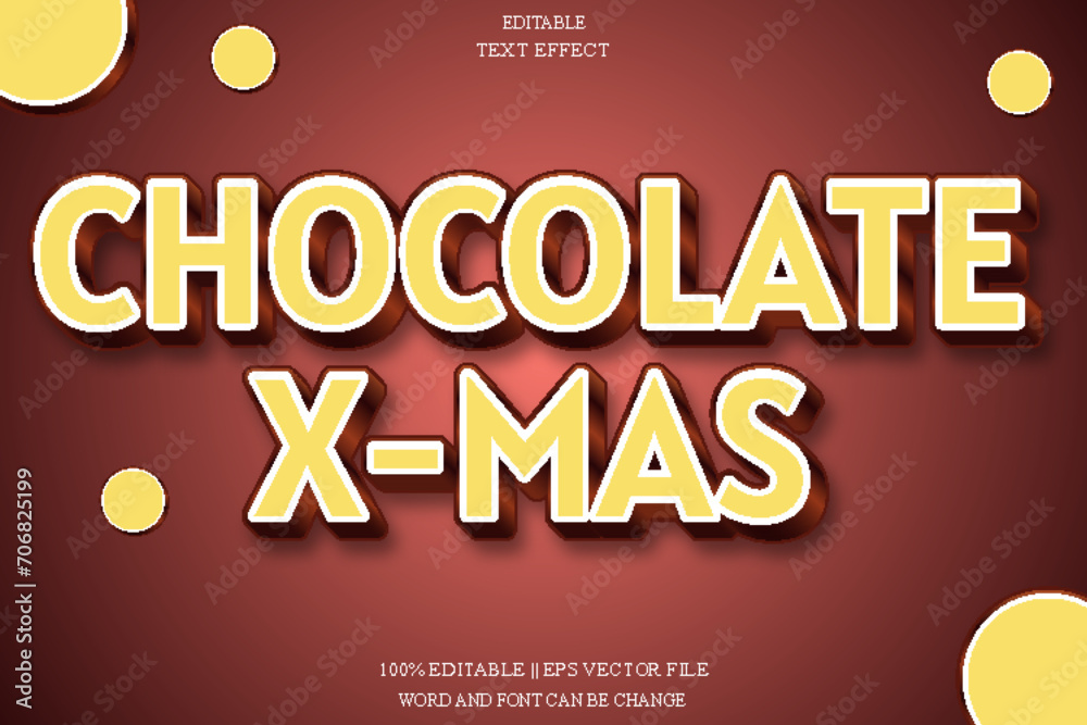 Chocolate X-Mas Editable Text Effect Emboss Gradient Style