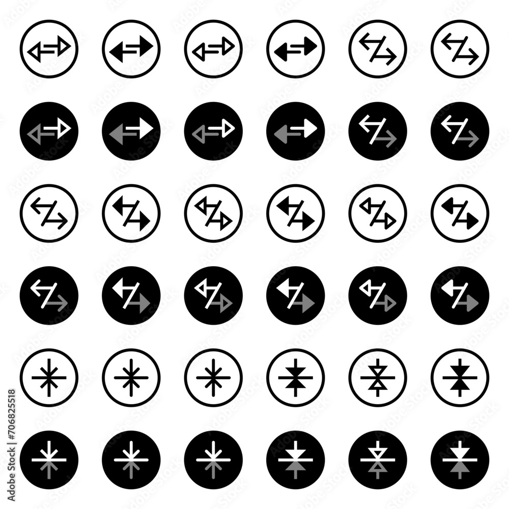 Arrow icon related to the direction of confrontation and collision.
Arrow icon related to the direction of confrontation and collision.
