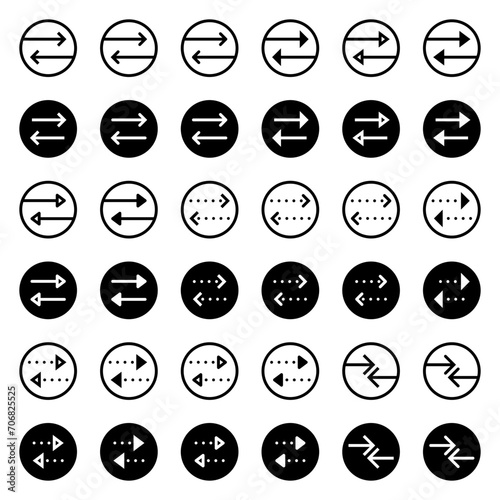 Arrow icon related to the direction of confrontation and collision.
