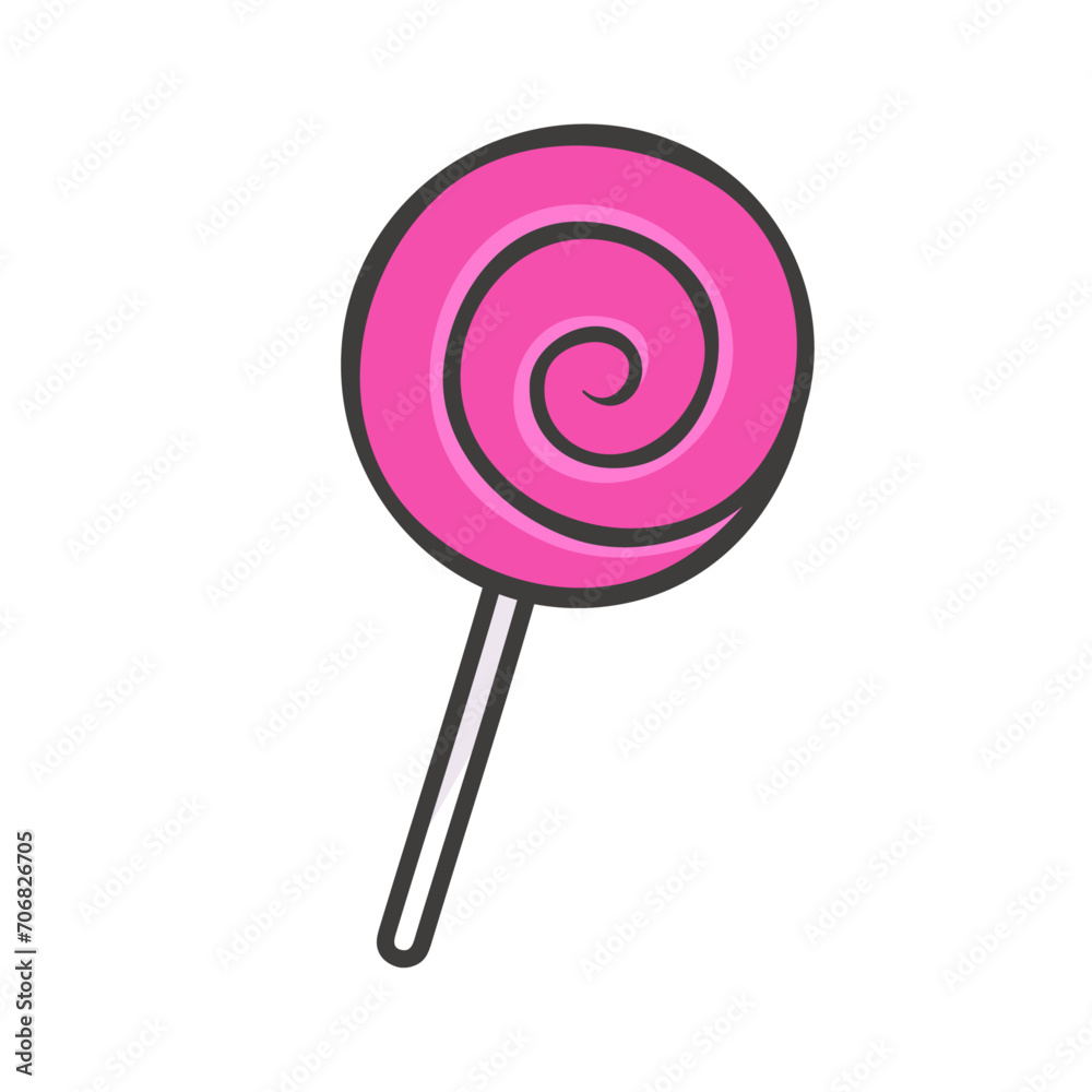 Vector lollipop candy cartoon icon illustration Vector lollipop candy cartoon icon illustration