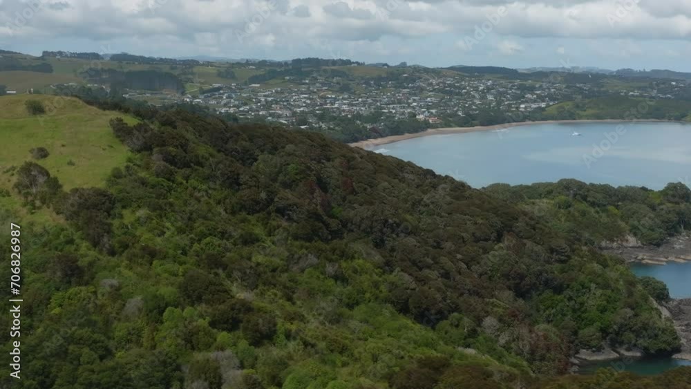 Aerial: Coopers Beach in Doubtless Bay, Northland, New Zealand. Aerial: Coopers Beach in Doubtless Bay, Northland, New Zealand.