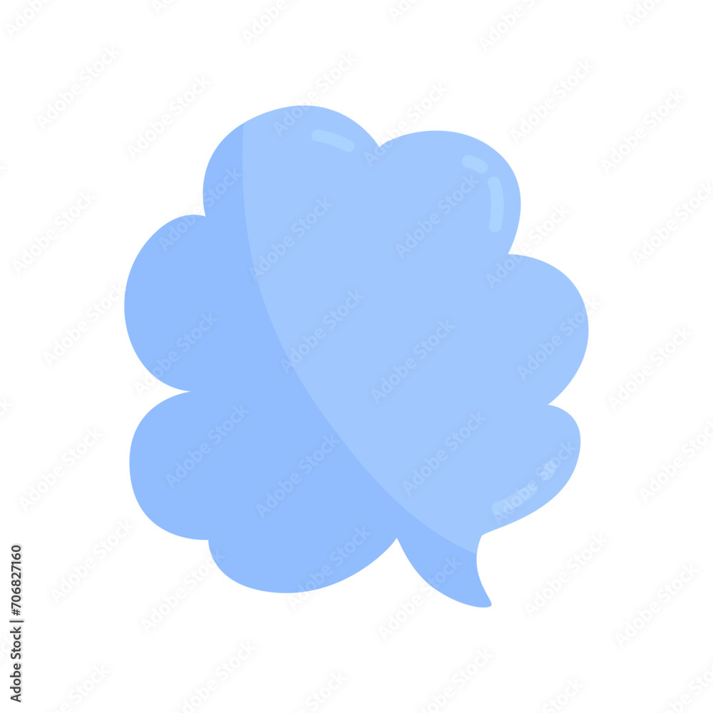Vector blue empty comic speech bubble on white Vector blue empty comic speech bubble on white