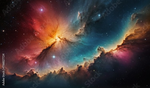 Colorful space galaxy cloud nebula  Stary night cosmos  Universe science astronomy from AI Generative