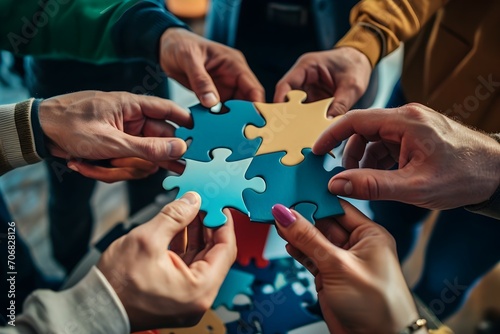 Teamwork Business Team Meeting Unity Jigsaw Puzzle photo