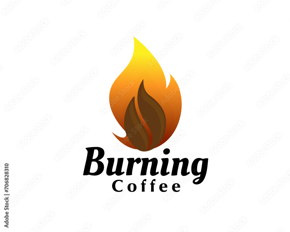 fire roasted coffee bean logo icon symbol design template illustration inspiration fire roasted coffee bean logo icon symbol design template illustration inspiration