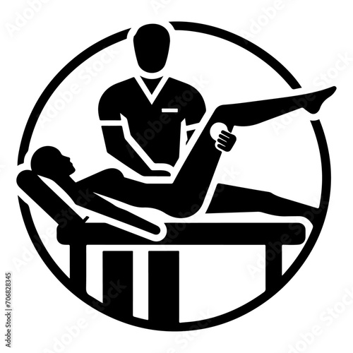 Physical therapist icon vector silhouette, black color silhouette