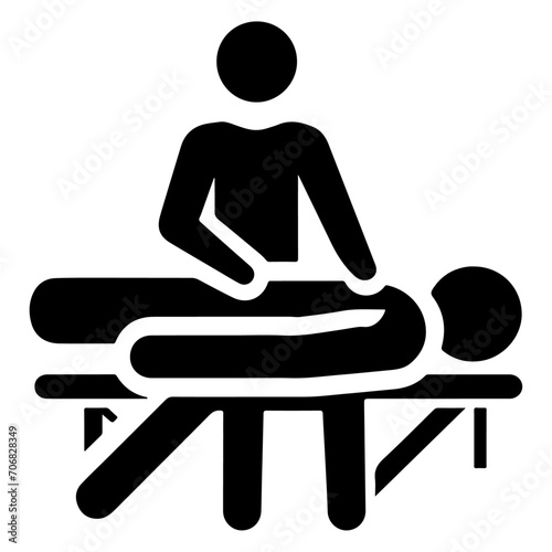 Physical therapist icon vector silhouette, black color silhouette