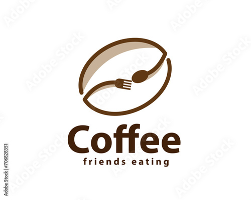 food time coffee bean logo icon symbol design template illustration inspiration