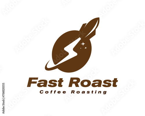 coffee bean rise booster logo icon symbol design template illustration inspiration