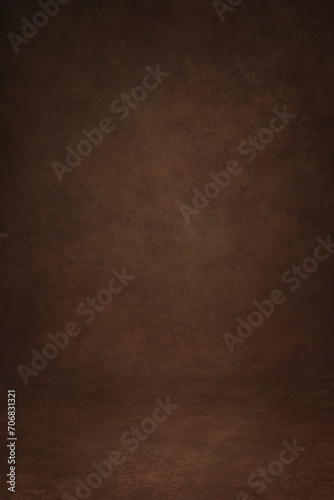 Brown Background Studio Portrait Backdrops Photo. Painted Canvas or Muslin Fabric Cloth Studio Backdrop or Background.