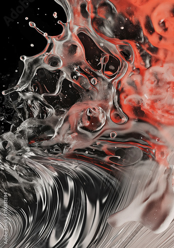 Abstract art design. Stiff, liquid, molten objects.