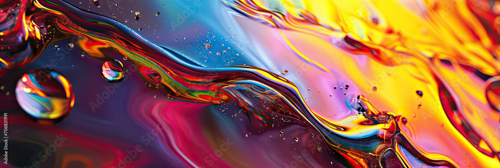 colorful abstract surface made with a liquid, generative AI