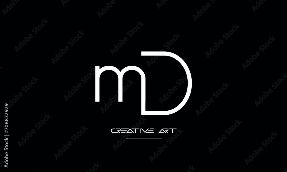 DM, MD, D, M abstract letters logo monogram