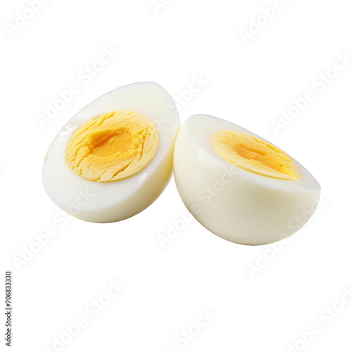 Hard boiled eggs isolated on transparent background