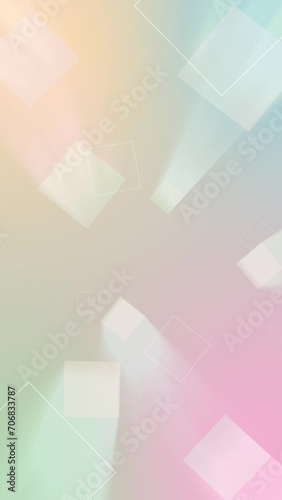 Fantastical Dance of Light. Geometric designs in pastel gradients create a gentle world. This is a loop animation compatible with vertical screens.