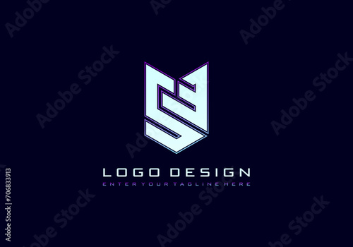 Premium vector letter SE combination shield business logo design