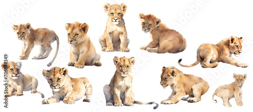 Watercolor baby lion clipart for graphic resources