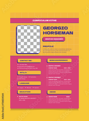 Retro Graphic Designer CV Template