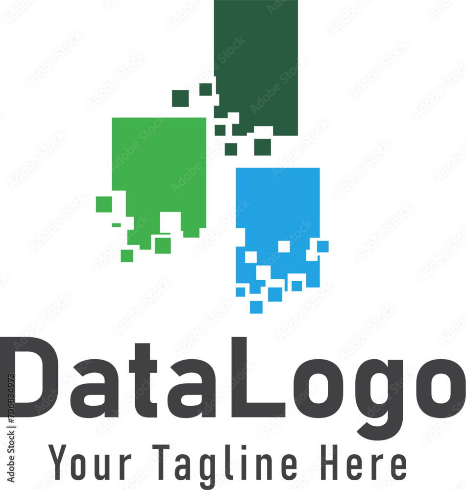 simple block data pixel internet transfer logo icon symbol design template illustration inspiration simple block data pixel internet transfer logo icon symbol design template illustration inspiration