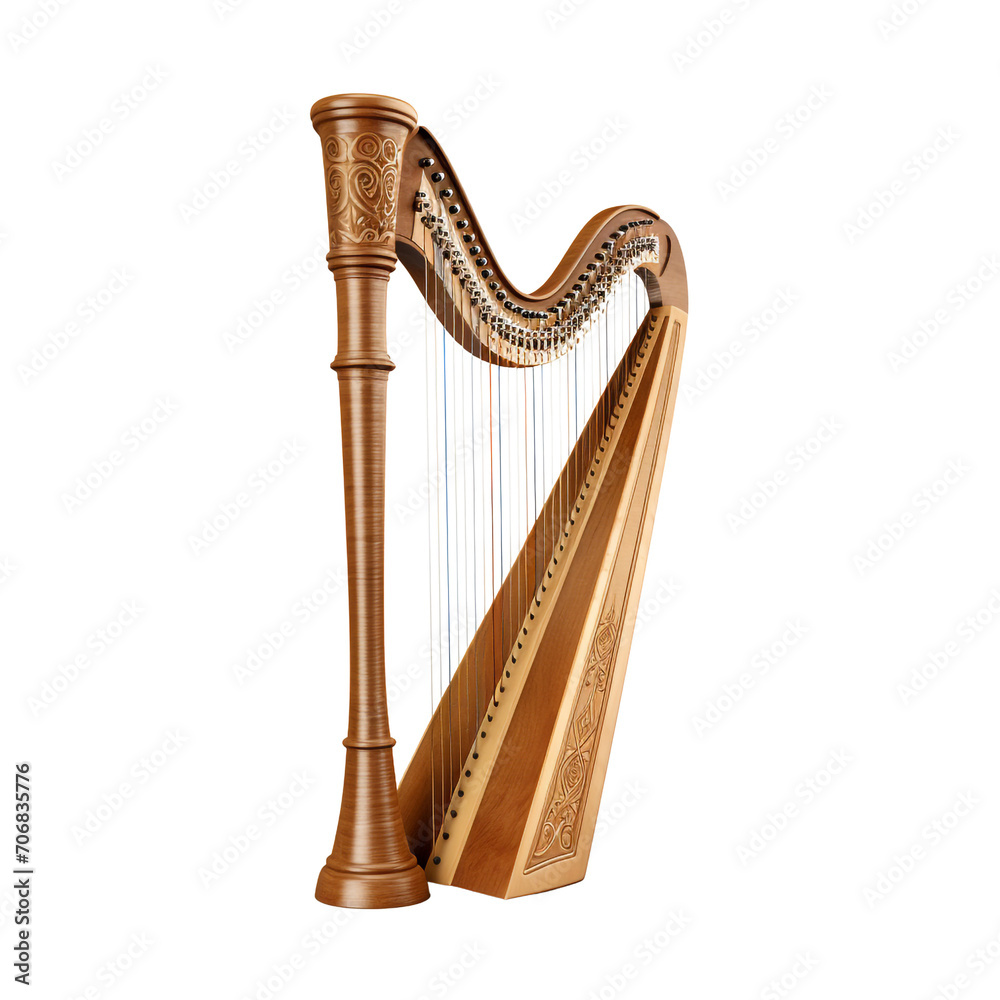 Obraz premium Harp isolated on transparent background