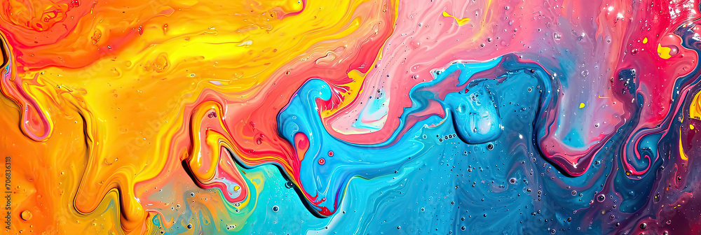 colorful liquid is flowing down a wall, generative AI