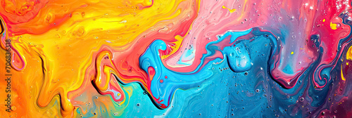 colorful liquid is flowing down a wall, generative AI