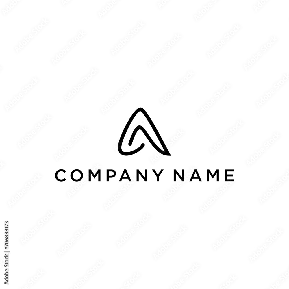 letter A monoline logo design letter A monoline logo design