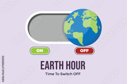 Earth Hour concept. Colored flat vector illustration isolated.