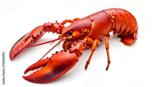 A red lobster on a white background