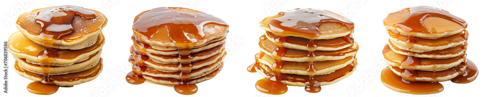 Set of delicious pancakes. png collection