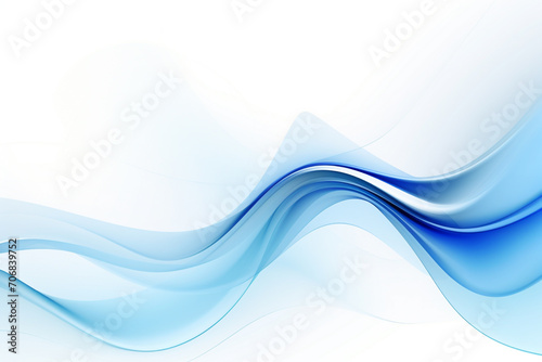 abstract blue waving stream sound patical on white background