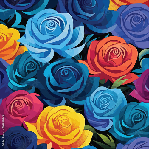Fototapeta Naklejka Na Ścianę i Meble -  Abstract multicolor abstract roses flower.