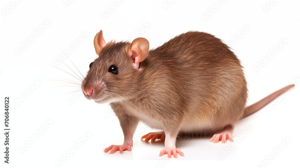 brown rat isolated on white background