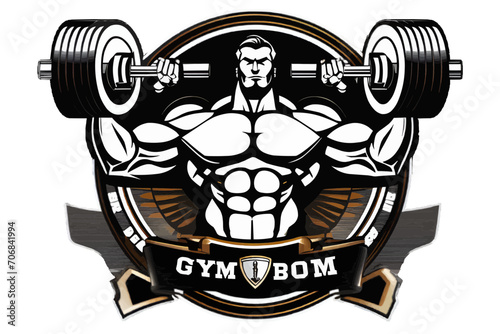 bodybuilder with gym dumbells, Generative AI