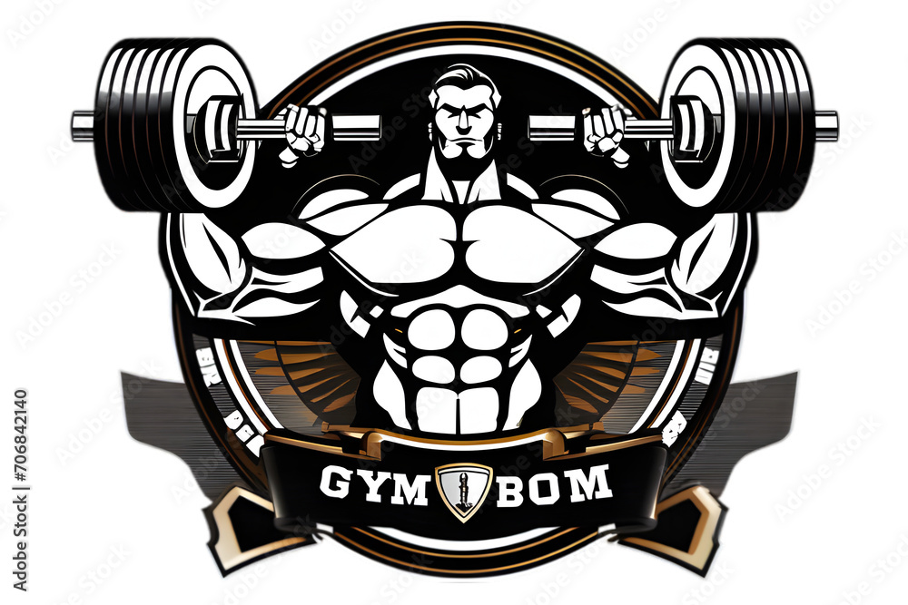 Obraz premium bodybuilder with dumbbells, Generative AI