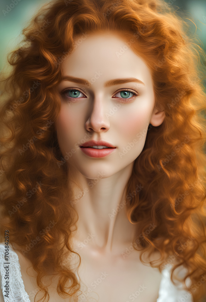 Fototapeta premium A painting of... Sun-Kissed Smile Unveiling Inner Harmony, Moonlight Draped on Velvet Eyes, Woven Threads of Story in Every Brushstroke, Where Strength Blooms Like a Delicate Rose.