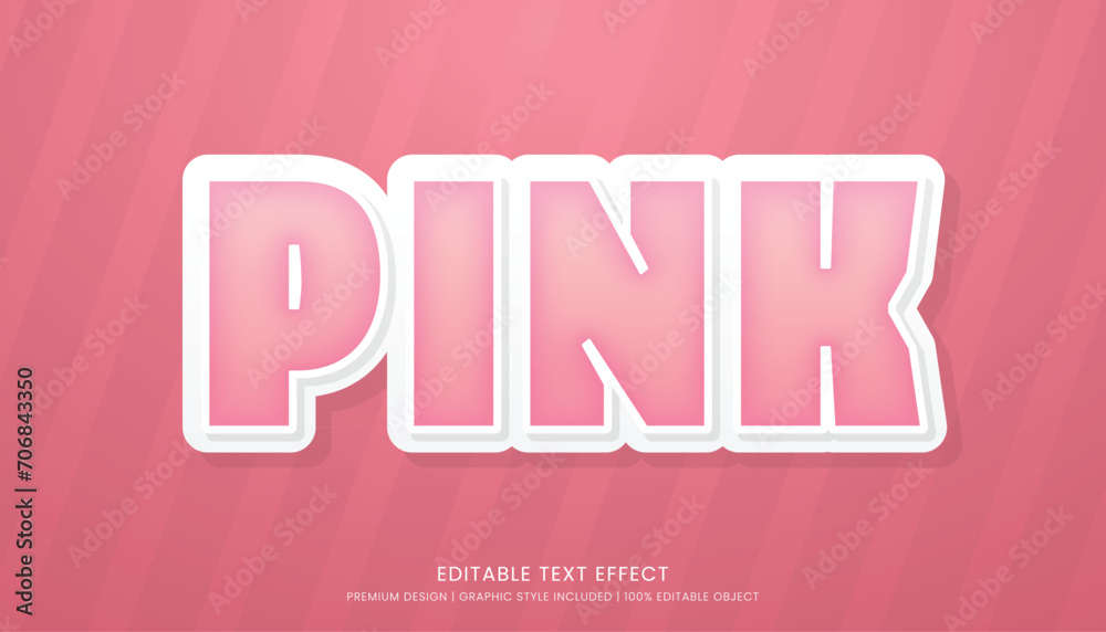 pink text effect template editable design for business logo and brand