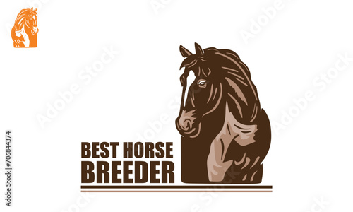 SMART HEAD HORSE FACE LOGO, silhouette pf great hose head vector illustrations