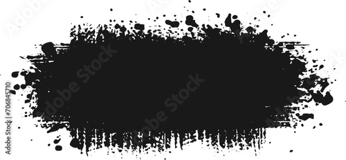 Grunge Charcoal Splash Brush, Ink Paint Splash, Brush Stroke Black color. Vector Illustration 