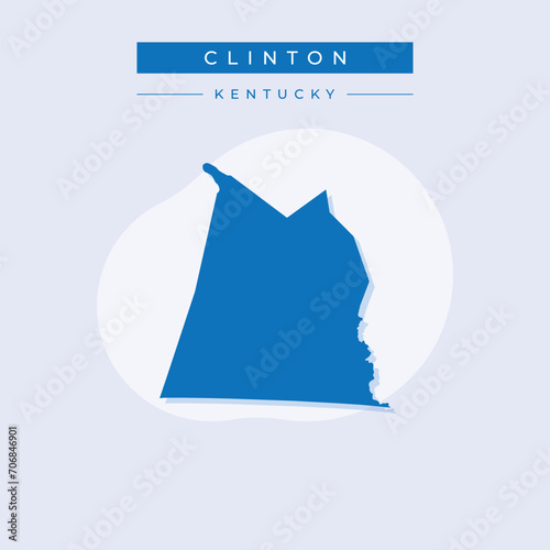Vector illustration vector of Clinton map Kentucky photo